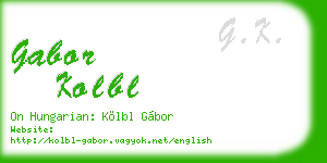 gabor kolbl business card
